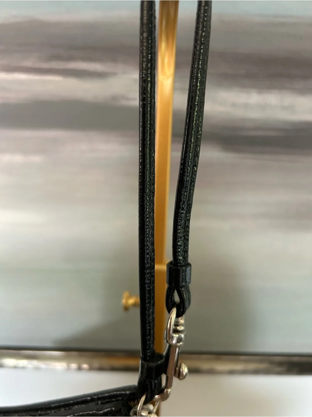 Coach Poppy Black and Cream Signature Wristlet